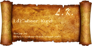 Löwbeer Kund névjegykártya