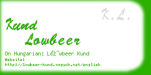 kund lowbeer business card